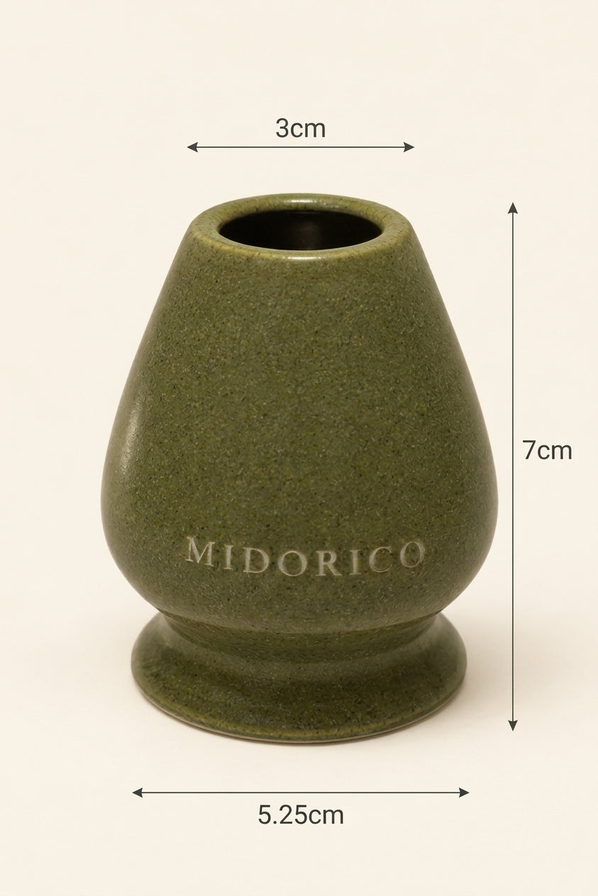 Engraved Ceramic Matcha Whisk Holder - Two Colours
