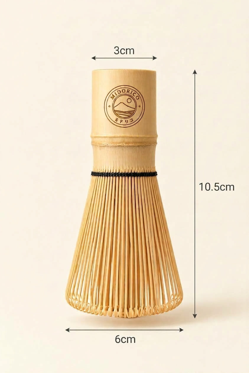 Engraved 100-Prong White Bamboo Matcha Whisk
